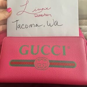 Authentic Gucci Pink Leather Wallet